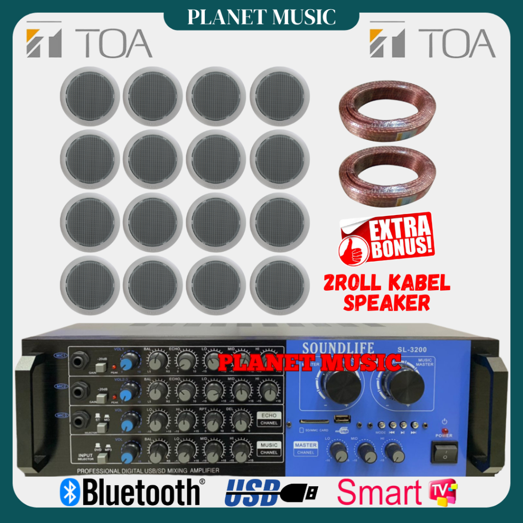 Paket Speaker Ceiling Indoor / Paket Speaker Plafon TOA ( 16 Speaker )
