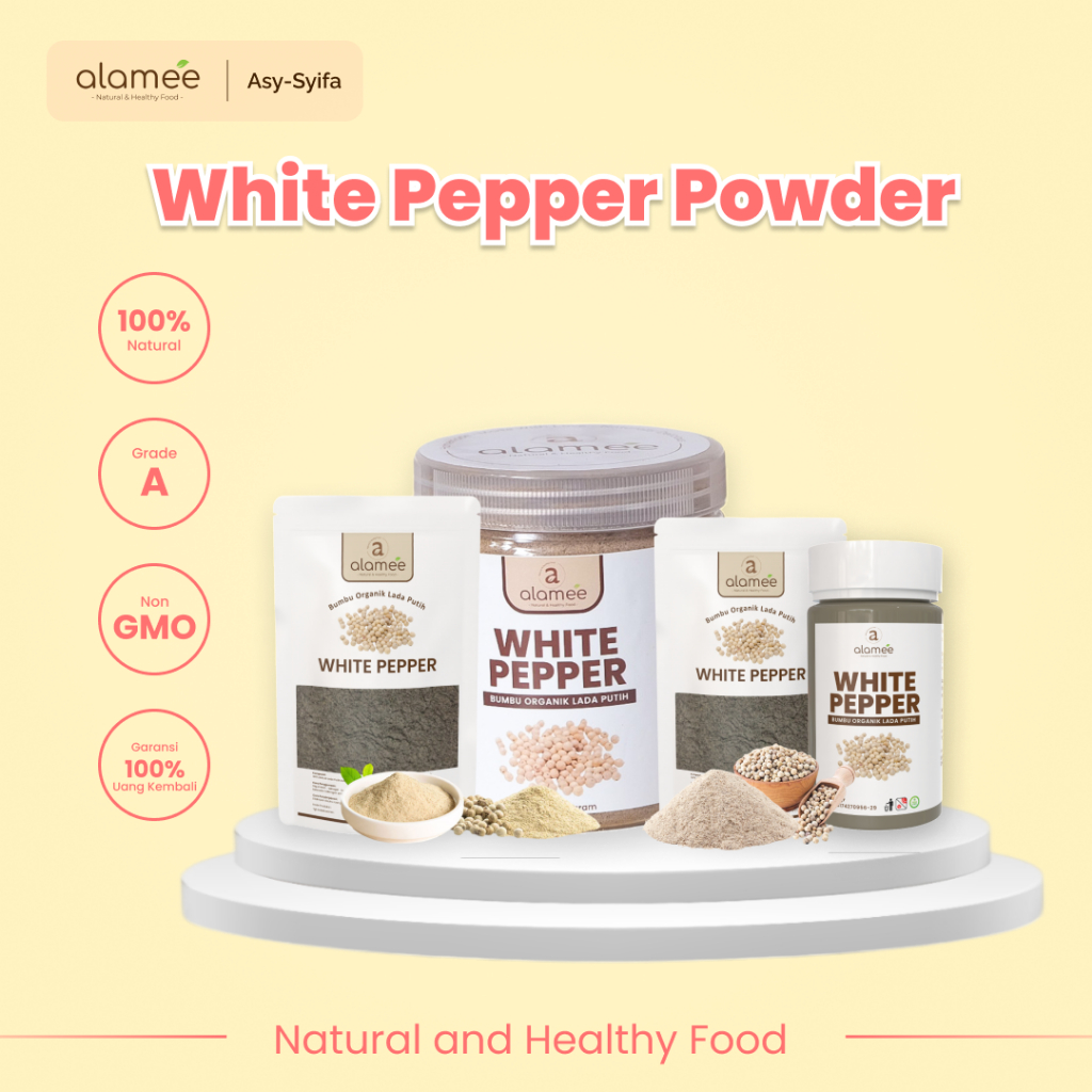 

White Pepper Powder Lada Putih Bubuk Marica Whitepepper Rimpang Rempah Murni Asli Tanpa Campuran