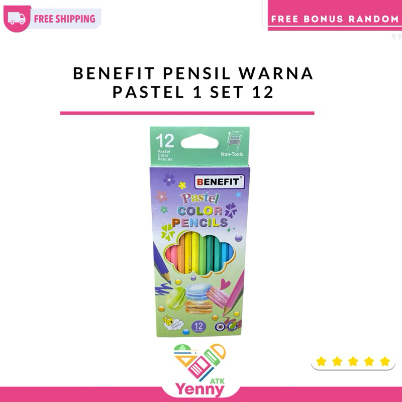 

Benefit Pensil Warna Pastel 1 Set 12 | Pensil Warna Pastel Benefit