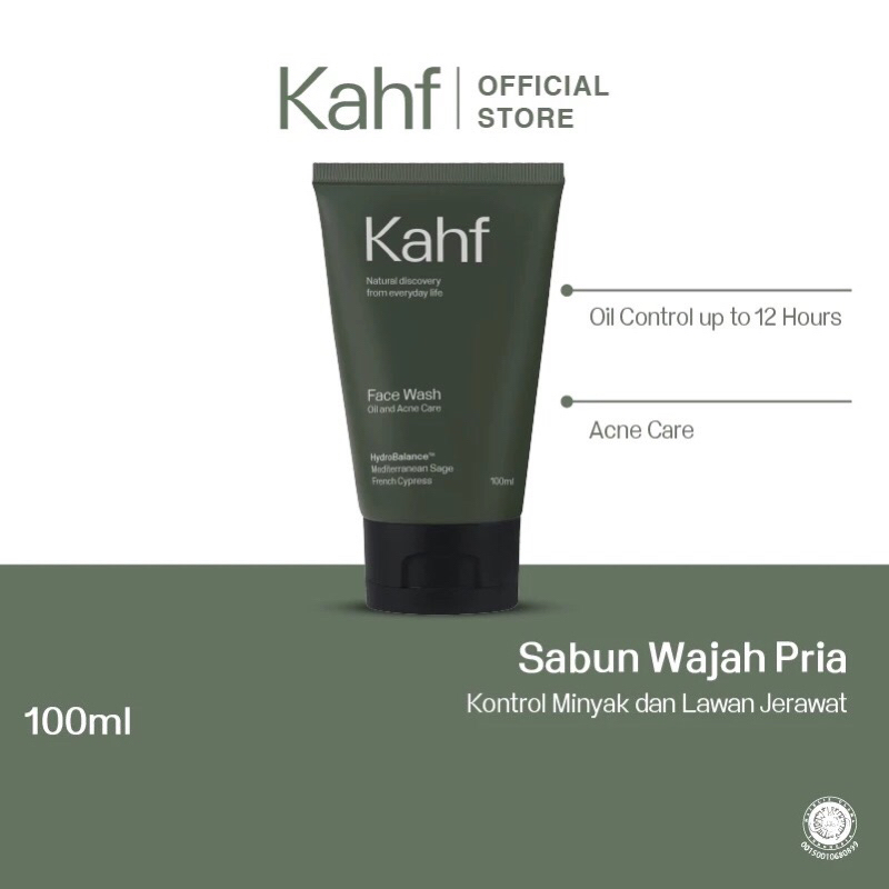 Khaf Oil and Acne Care Face Wash 100ml - Sabun wajah Pria