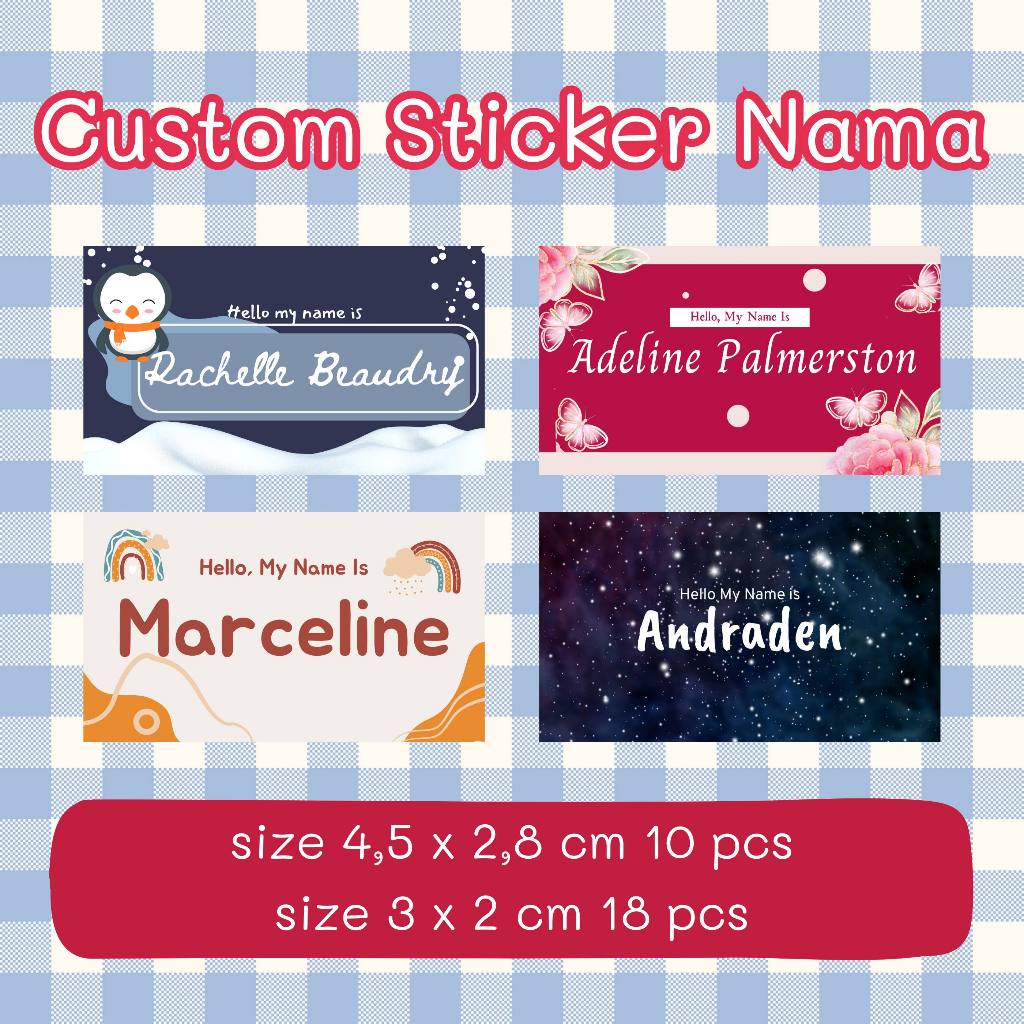 

Stiker Label Nama Custom Sticker Name Tag Stiker Buku