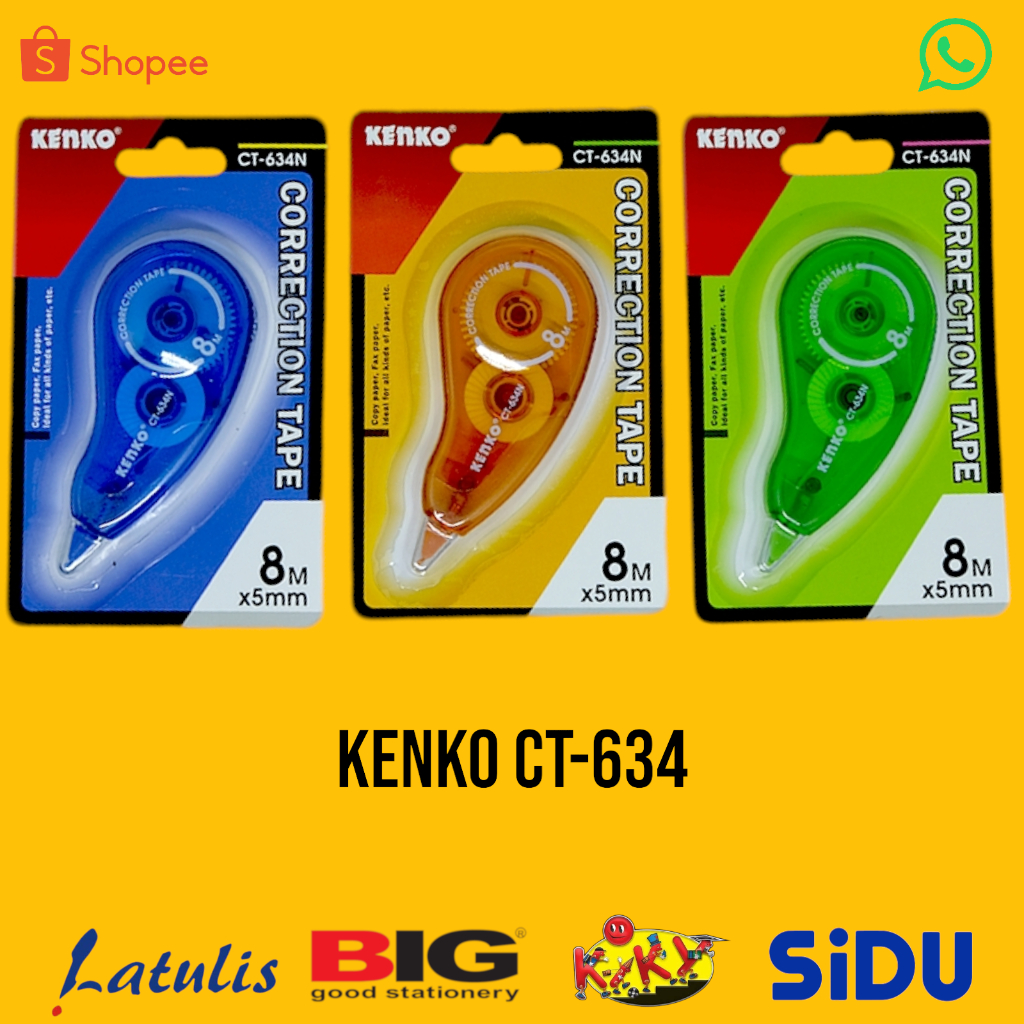 

Tip-ex Kertas 8 M / Correction tape Kenko CT 634