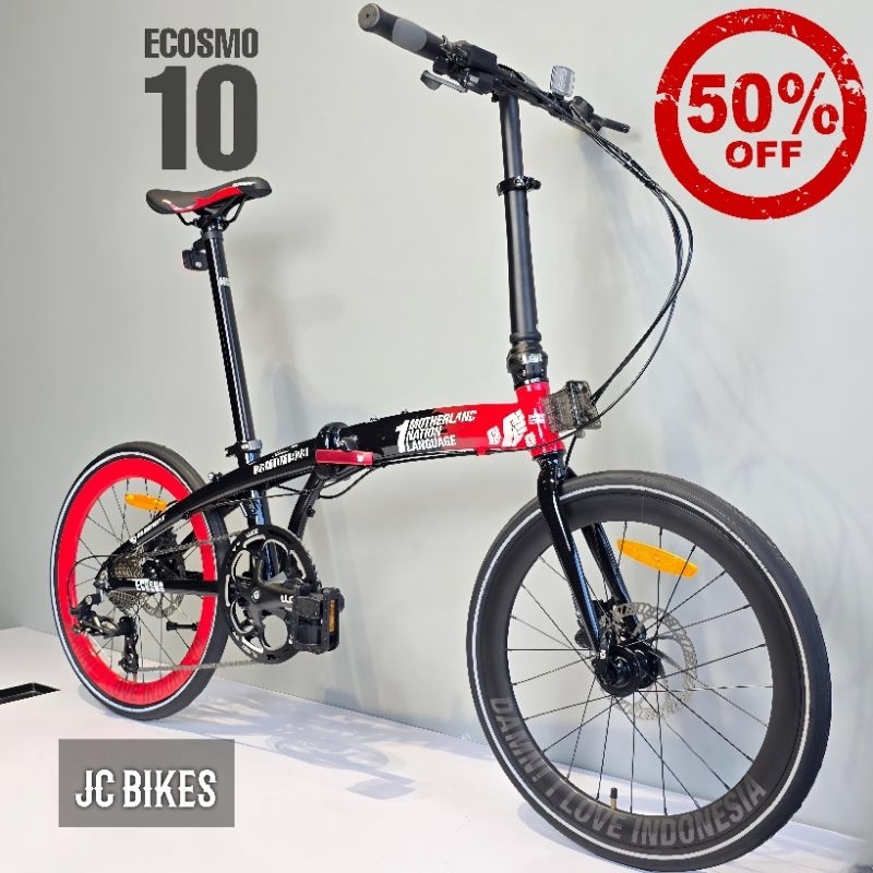 Sepeda Lipat Element Ecosmo 10 Speed 20" Alloy Sumpah Pemuda Edition
