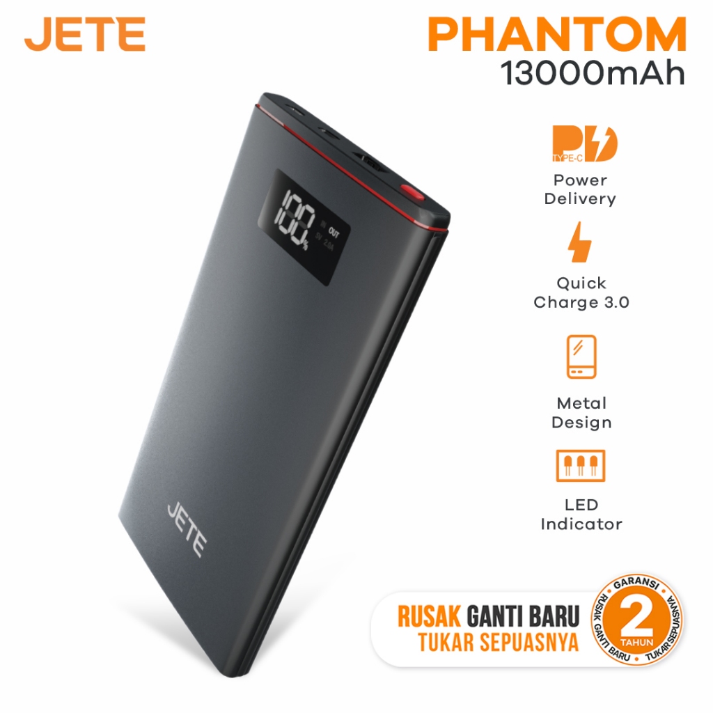 PB JETE Phantom 13000mAh 22.5W - Black/ Powerbank