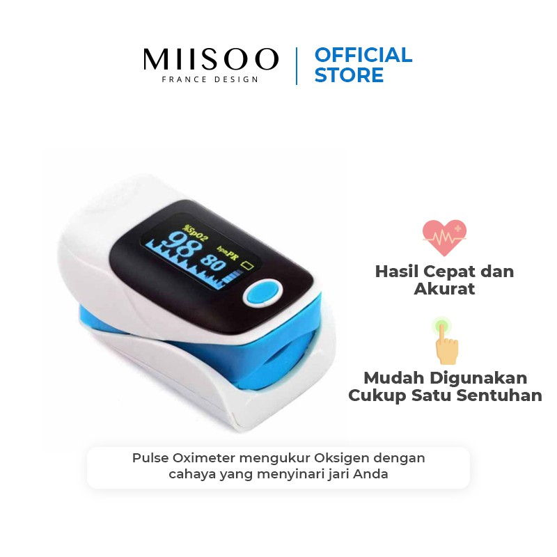 MIISOO Fingertip Pulse Oximeter Oxymeter Pengukur Kadar Oksigen Oksimeter Dalam Darah/jantung