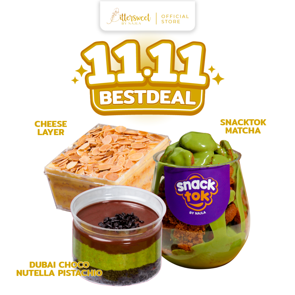 

Dubai Choco Nutella Pistachio + Cheese Layer + Snacktok Matcha ( 11.11 )