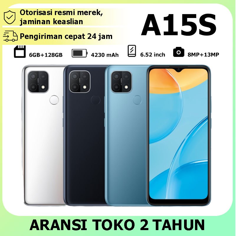 HP OPPO A15S RAM 6/128 GB-4G LTE SMARTPHONE MURAH GARANSI 2 TAHUN