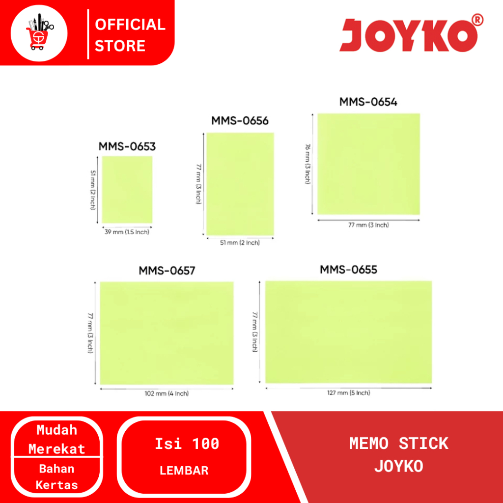 

Memo Stick | Memo Tempe | Sticky Note Joyko MMS-0653~0657