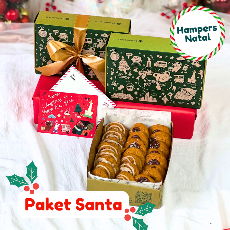 

PAKET SANTA (24pcs) - CHRISTMAS COOKIES HAMPERS - Kue Kering Natal Kado Parsel Coklat