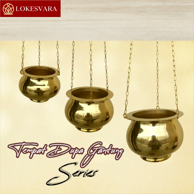 Tempat Bakar Dupa / Hiolo / Bokor Gantung Kuningan