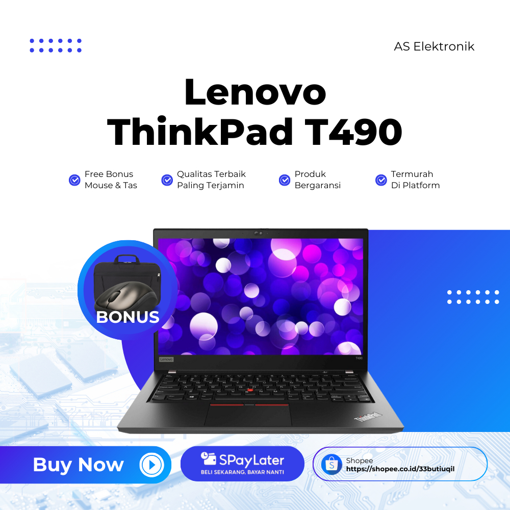 Promo Laptop Lenovo Thinkpad T490 Core i7 8th Ram 24 GB / 1TB SSD NVME