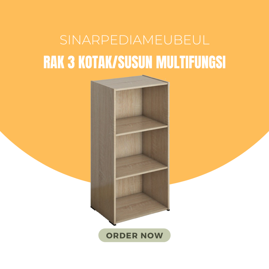 Rak serbaguna KAYU PARTIKEL / Rak Buku / Rak Baju / Rak Kaset 2 / 3 susun