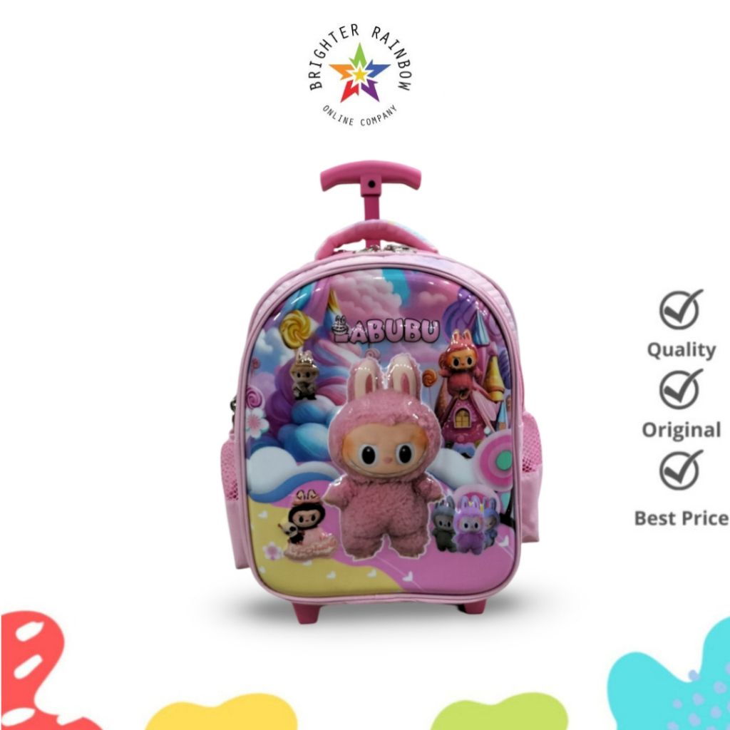 Ransel Trolly  Reboner 31883 Tas Sekolah Anak PAUD Karakter LABUBU