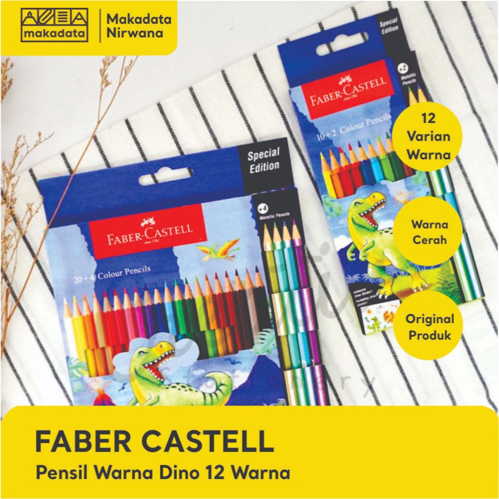

FABER CASTELL PENSIL/PENCIL WARNA DINO 12 WARNA (1 PCS)