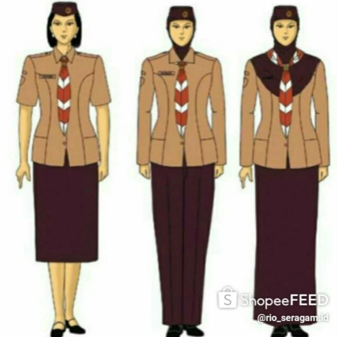 1STEL SERAGAM PRAMUKA PEMBINA / BAJU PRAMUKA WANITA / ROK PANJANG PRAMUKA GURU