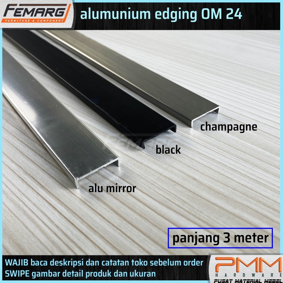 Aluminium edging OM 24 FEMARG | profil alumunium gagang pintu lemari edging