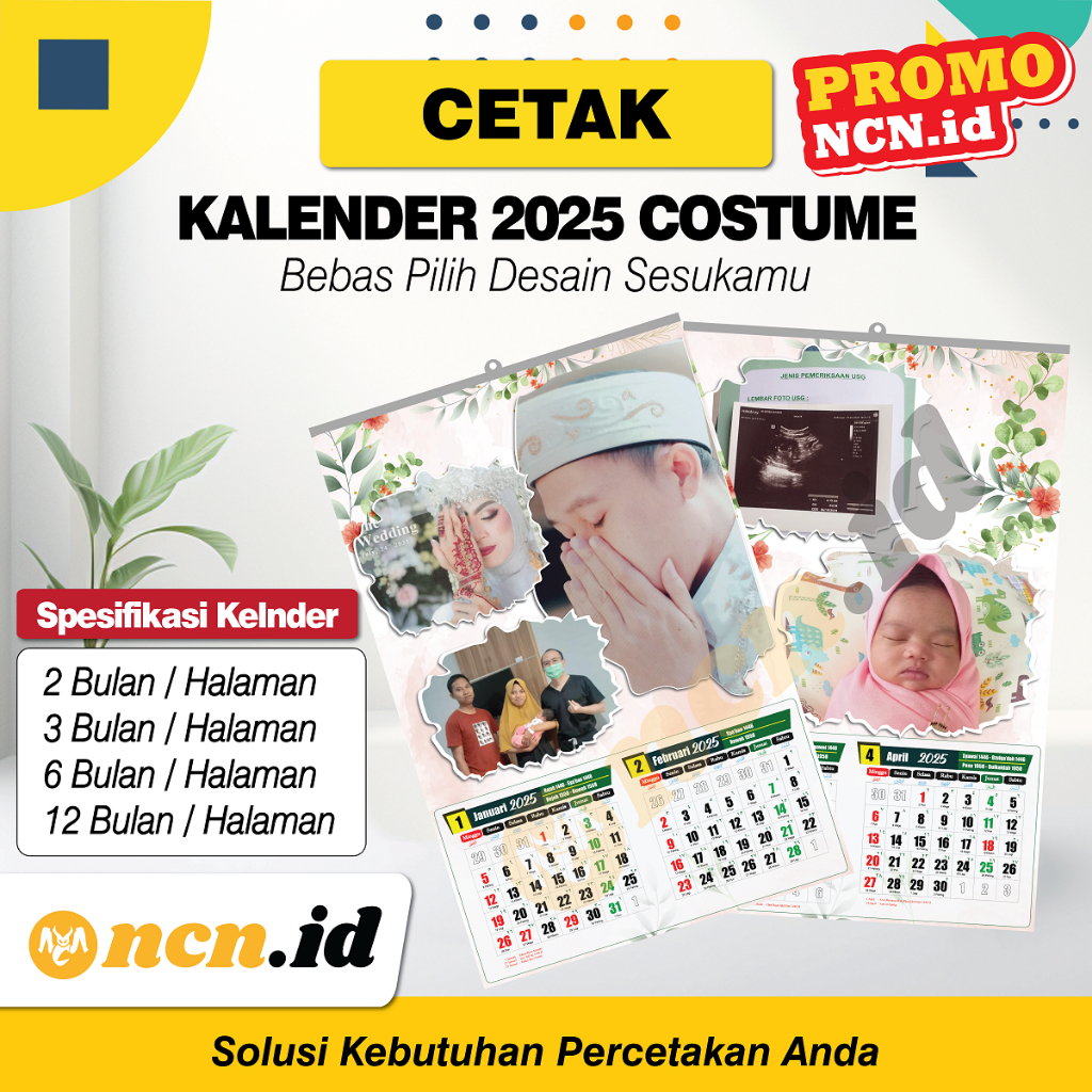 

Cetak Kalender 2025 Uk. A3+ Desain Suka Suka - Custom Foto , Nama, Logo