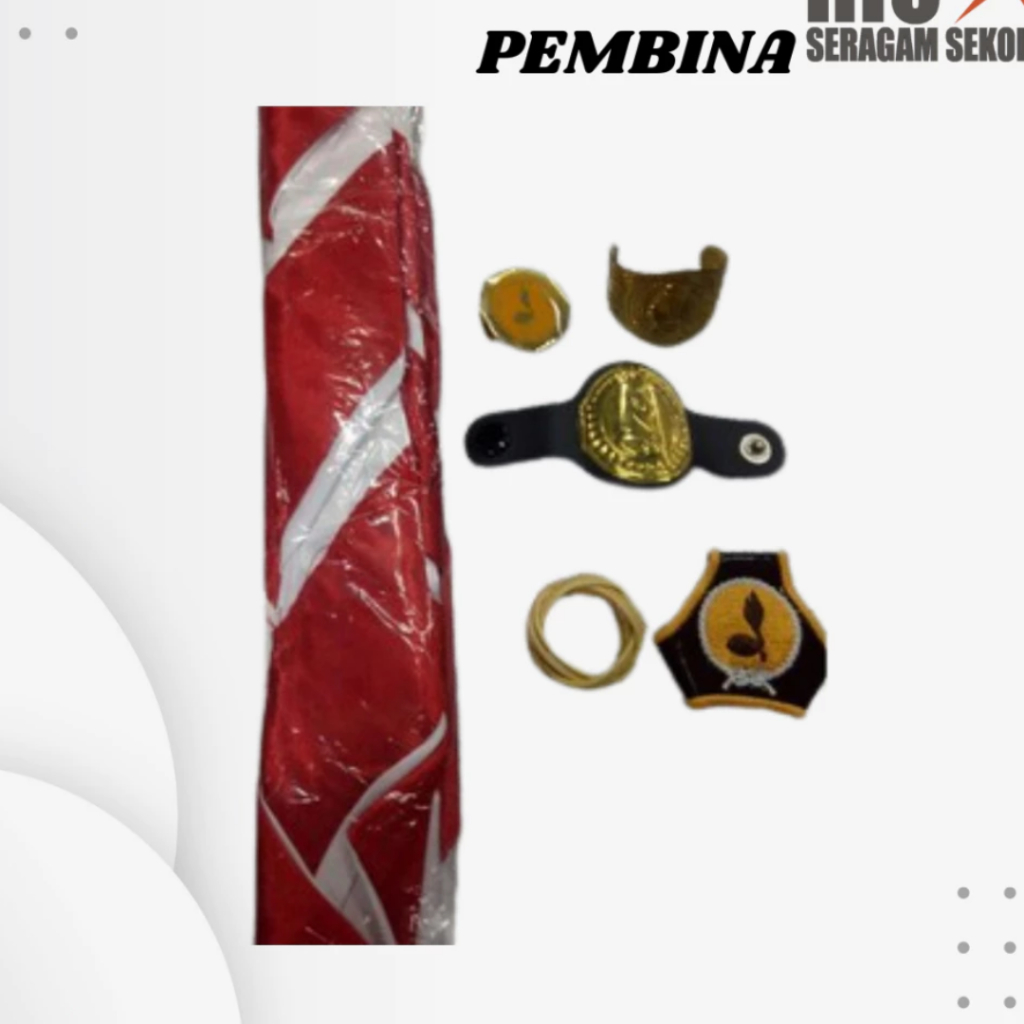 KACU PRAMUKA PEMBINA + Ring kacu bahan SATIN SUPER SNI / HASDUK PRAMUKA JUMBO / KACU PRAMUKA / DASI 