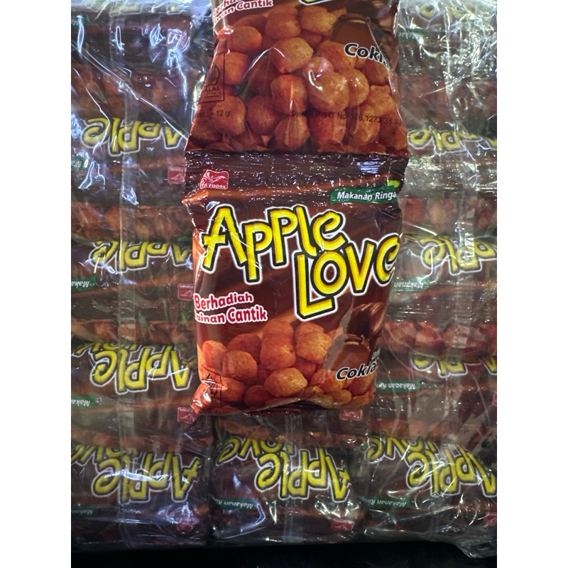 

Snack Apple love rasa coklat per renteng isi 20 bungkus