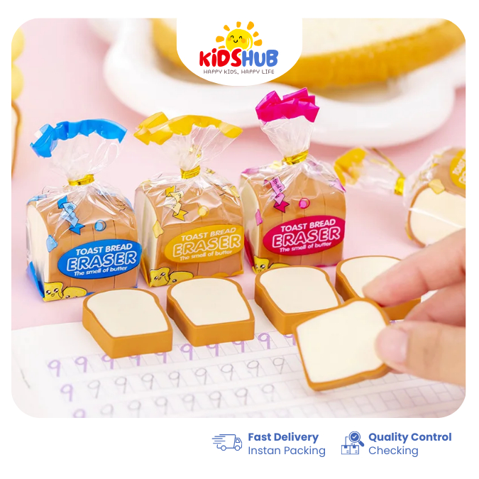 

Penghapus Pensil Set Isi 4pcs Bentuk Roti Lucu Souvenir Ulang Tahun