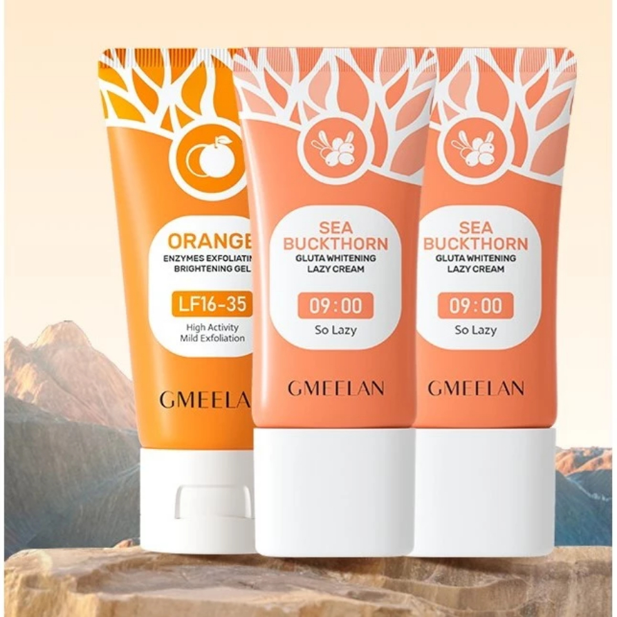 GMEELAN Orange Exfoliating Gel Face Eksfoliasi Wajah + GMEELAN Gluta Whitening Lazy Cream