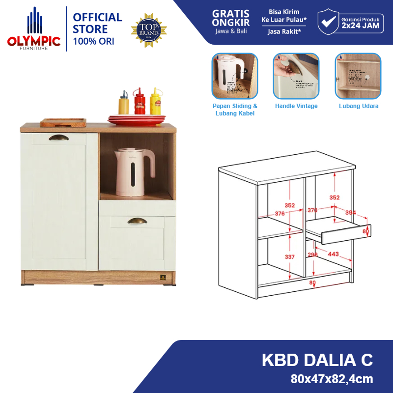 Olympic KBD DALIA C / Kitchen Set 2 Pintu / Kabinet Dapur Bawah / Lemari Dapur Bawah 2 Pintu