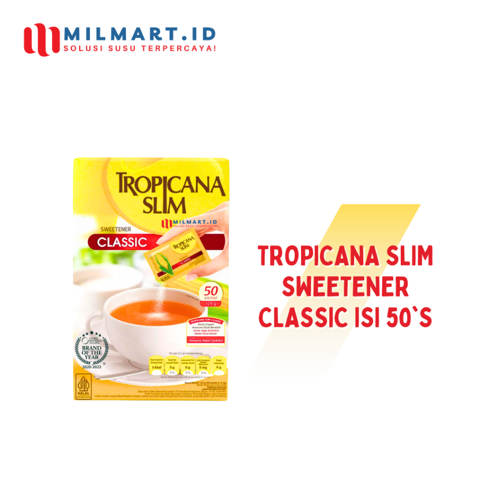 

TROPICANA SLIM SWEETENER CLASSIC 50'S × 2.5 G PEMANIS RENDAH KALORI GULA DIABETES