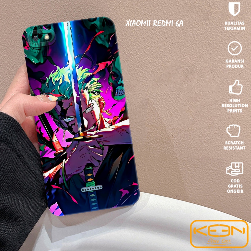 Case Xiaomi Redmi 6A - Casing Hp Xiaomi Redmi 6A Motif Zoro - Softcase Xiaomi Redmi 6A - Softcase Hp