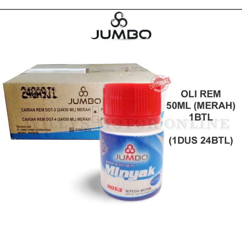 Oli Rem Motor Dot 3 Jumbo 50 ml warna merah Minyak rem dot3