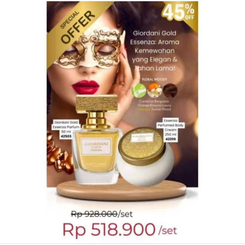 Giordani Gold Essenza set Collection Parfum + Body Cream Oriflame