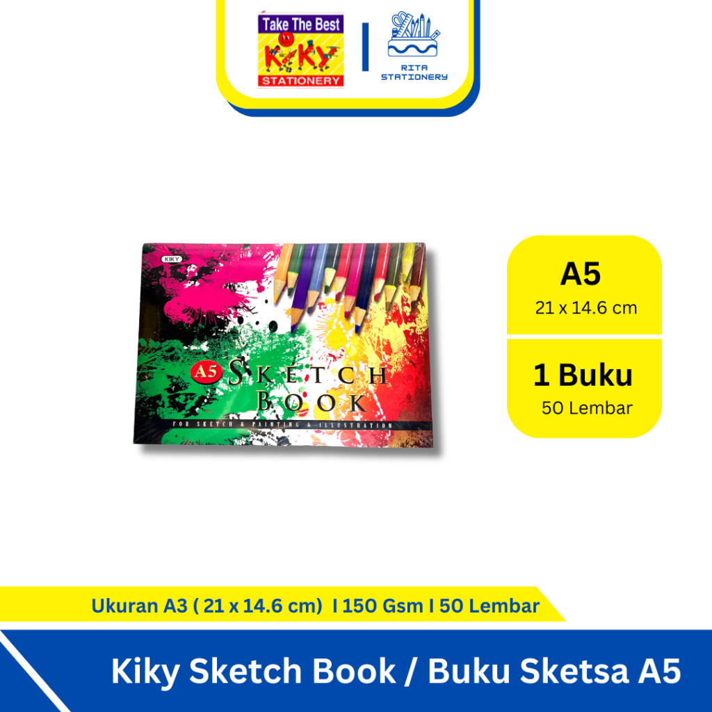 

Kiky Sketch Book / Buku Sketsa ukuran A5 (21 x 14.6 cm) - Satuan