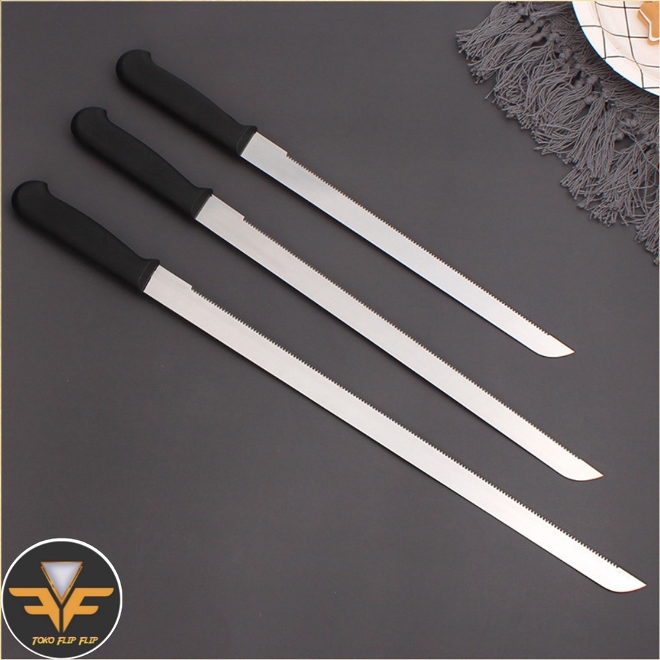 Dijamin Keren  Pisau roti stainless pisau gerigi panjang serrated Bread Cake Knife  Pisau Roti  Pisa