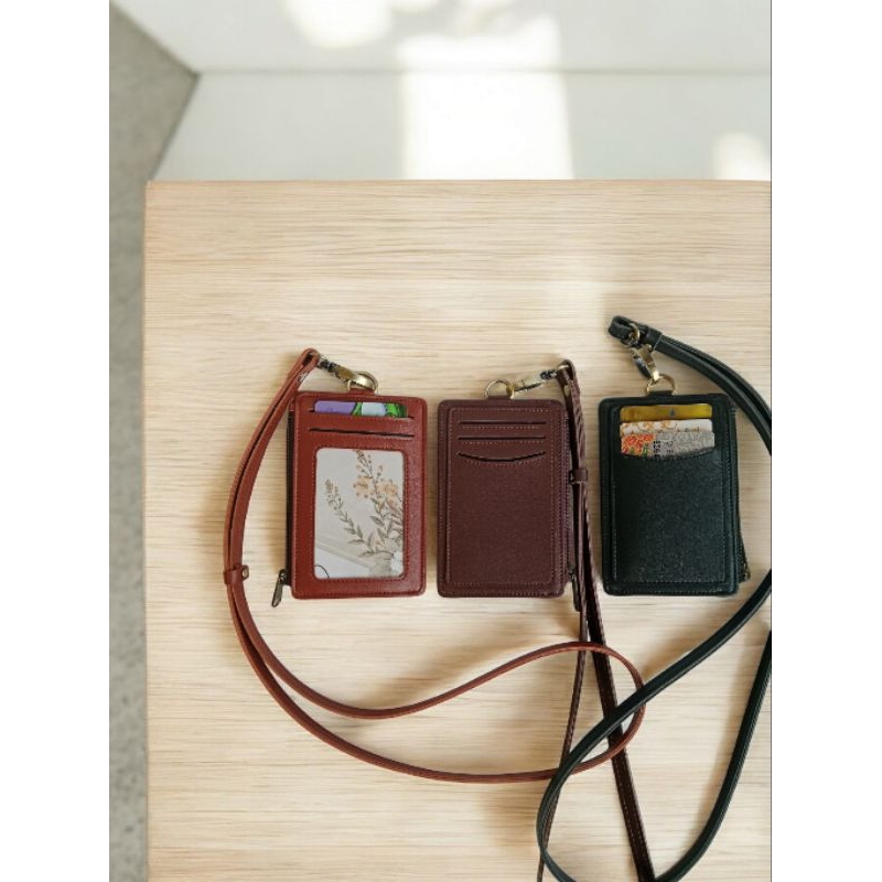 

Mdn - ID Card Holder Resleting Name Tag Resleting Taylor Lanyard Resleting Zipper Multifungsi Dompet kulit