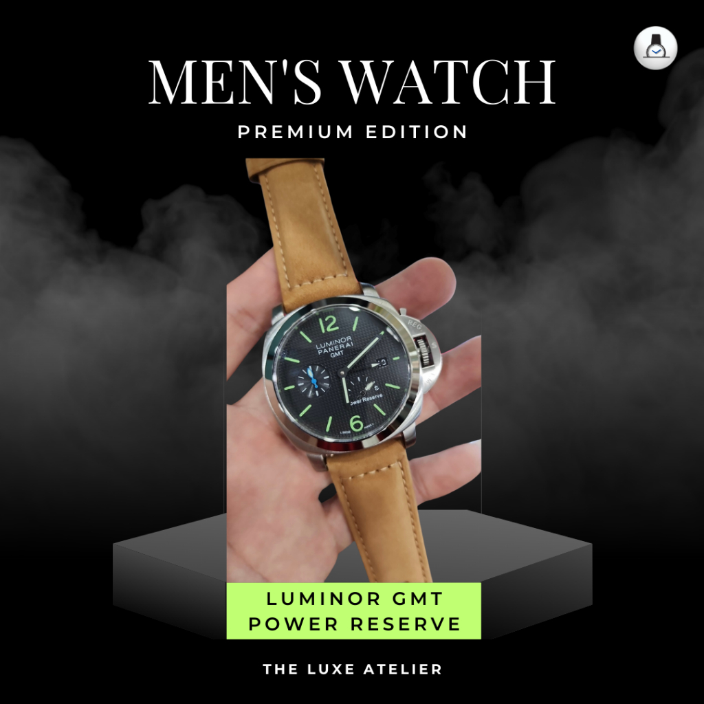 LUXURY MAN WATCH/JAM TANGAN MEWAH PRIA PANERAI LUMINOR GMT POWER RESERVE