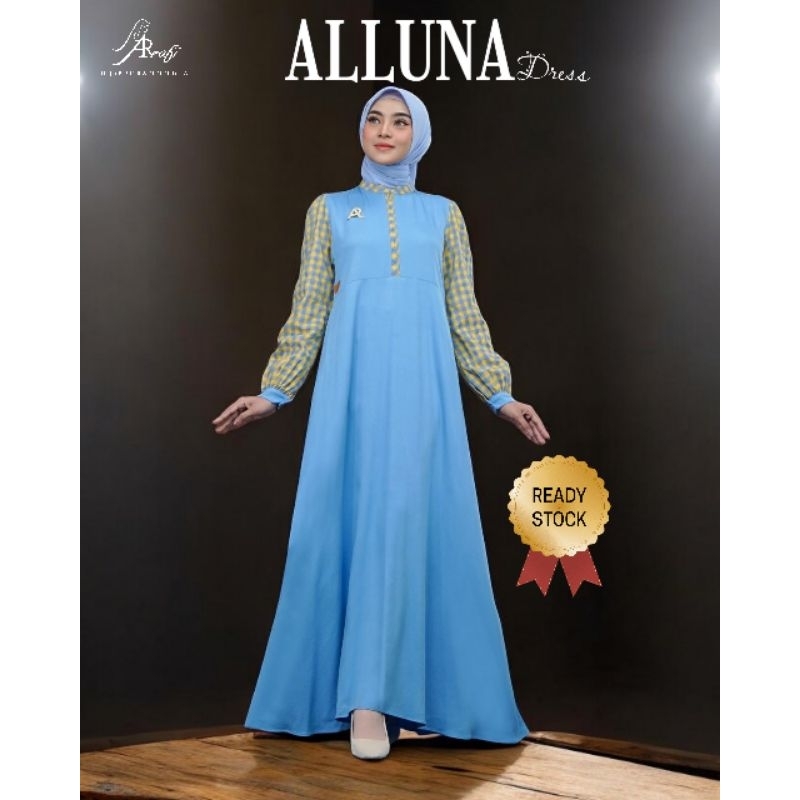 [BISA COD]READY ]ALLUNA DRESS ARRAFI/ALUNA/GAMIS POLOS/DRESS POLOS