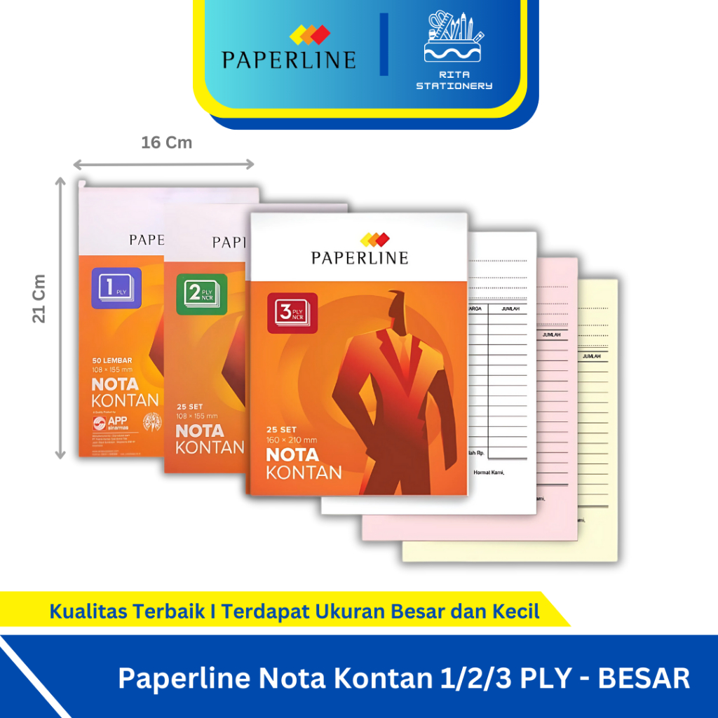 

Paperline Nota Kontan BESAR NCR 1/2/3 PLY - Satuan