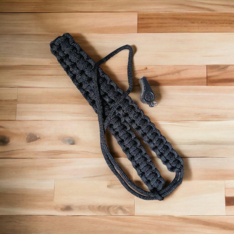 Tali kur Satpam hitam kecil / tali kur sumbu hitam + peluit/tali kur sumbu + peluit untuk polisi sat