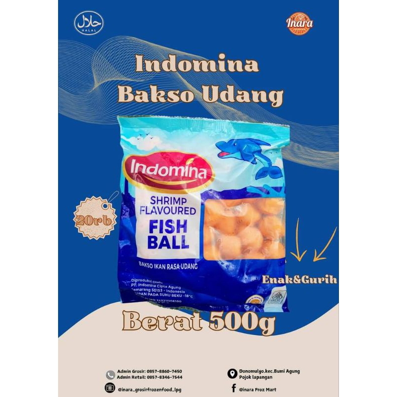 

Indomina bakso ikan rasa udang 500gram