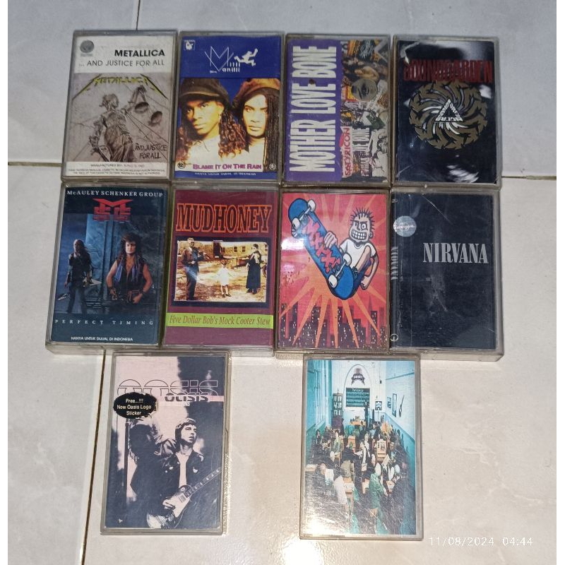 kaset pita METALLICA-And Justice for all / MILLI VANILLI-Blame it on the rain / MOTHER LOVE BONE  / 