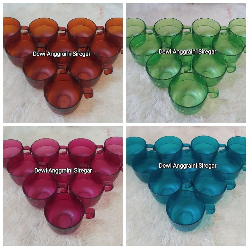 Watercolor cup cangkir es buah