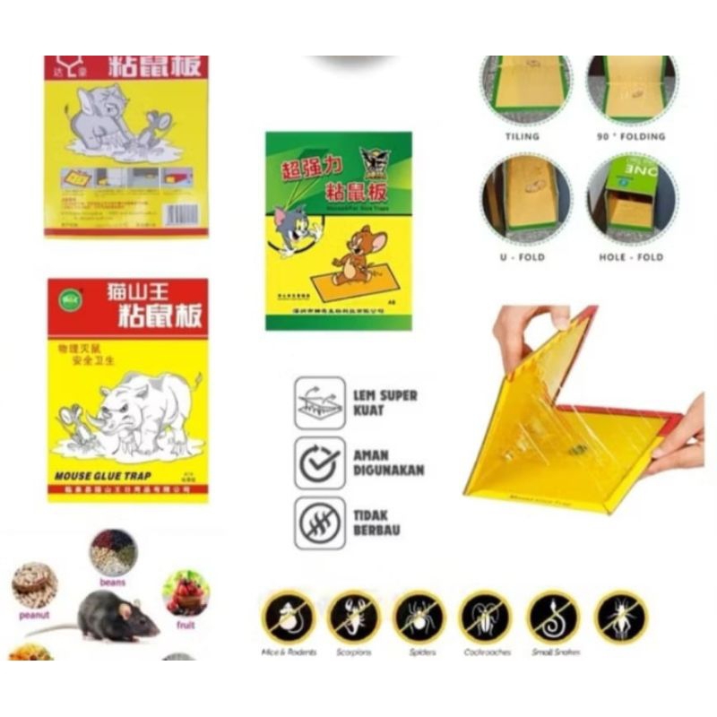 

Lem Tikus Papan kertas Perangkap Jebakan Mouse Glue Trap Super Lengket Gajah