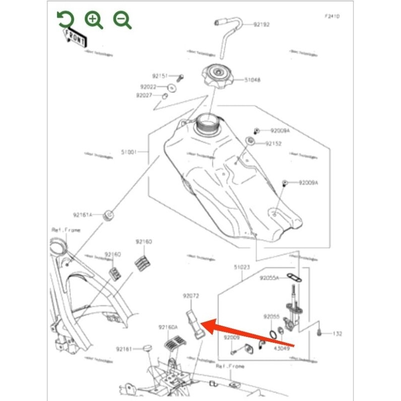 karet band tangki klx 140 original