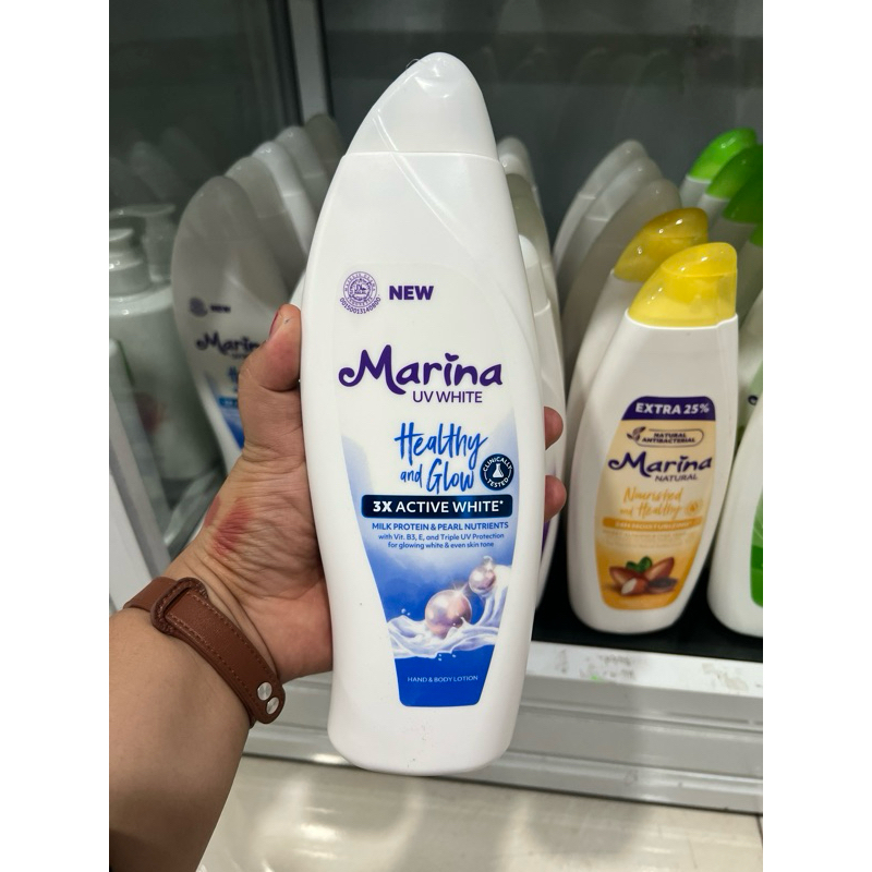 marina body lotion biru