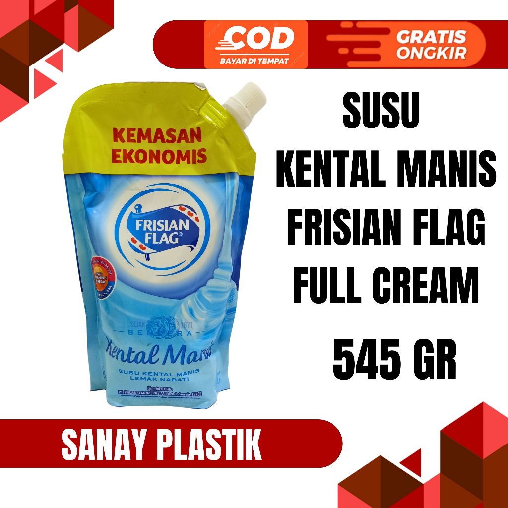 

FRISIAN FLAG SUSU BENDERA KENTAL MANIS PUTIH DAN COKELAT POUCH 545gr 560 ML