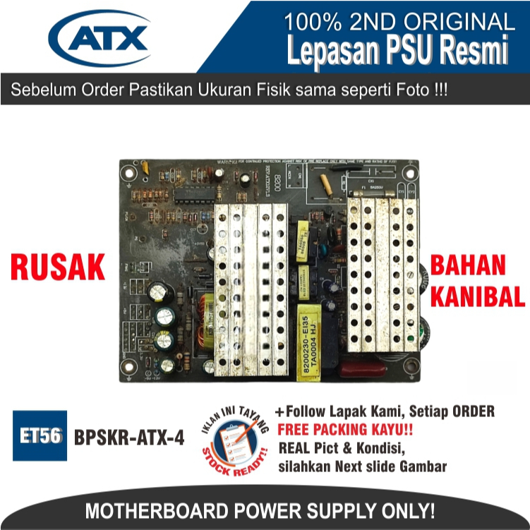 ET56 BPSKR-ATX-4 PCB BOARD POWER SUPPLY PSU PC KOMPUTER ATX ATX12V1.3 500W