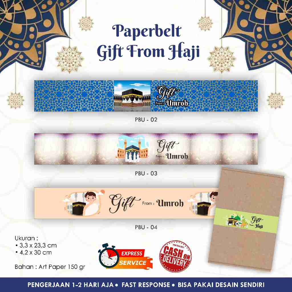 

Paper Belt Gift from Umroh / Label box melingkar / Paperbelt