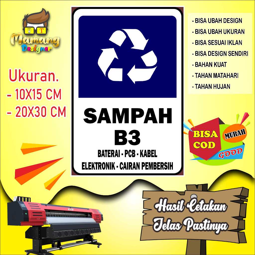 

Stiker Tempat Sampah Barang Elektronik Biru