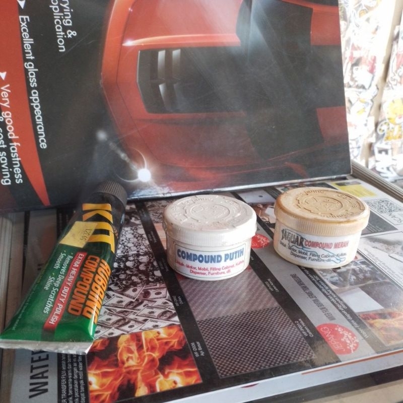 kit rubbing compound compon penghilang goresan lecet motor mobil