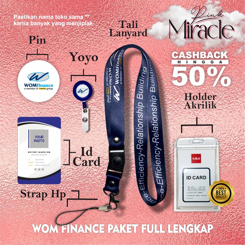 

Tali Lanyard WOM FINANCE navy / Tali Idcard WOM FINANCE navy [Ready stock] Termurah