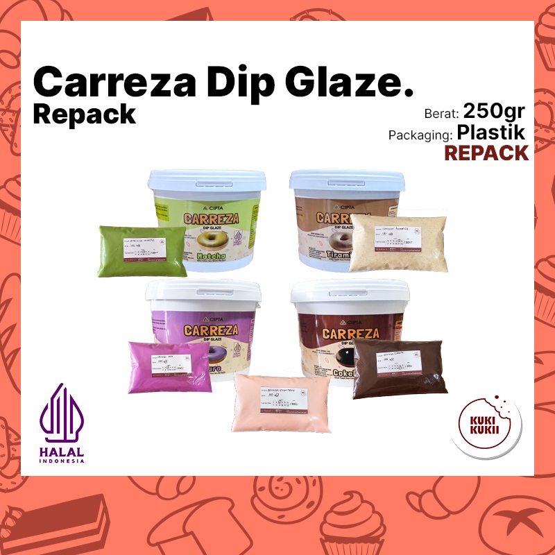 

Dip Glaze CARREZA 250gr REPACK | Dip Glaze CARREZA 250 gram TOPPING DONAT / PISANG COKLAT / NUGGET